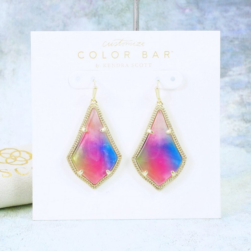 Kendra Scott Alex Watercolor Illusion drops earrings Gold plated